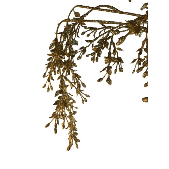 Glittery Gold Artificial Floral Branches For Holiday Decor Centerpiece Crafts - Picture 5 of 9